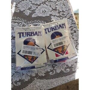 2  Betmar Classic Turban "Ethel" Chemo Cap White Fuchsia Stretch Polyester